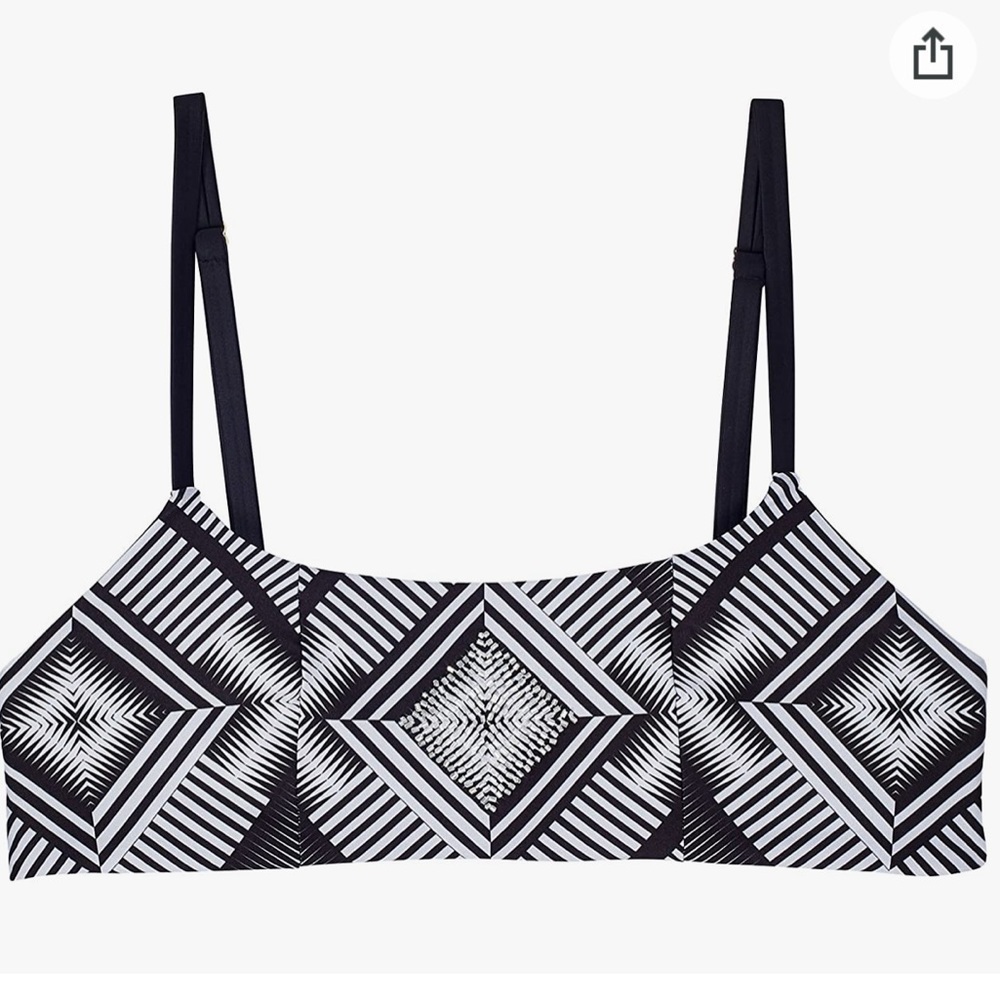 NWOT Pilyq Geometric Diamond Embroidered Lila Bikini Top size D